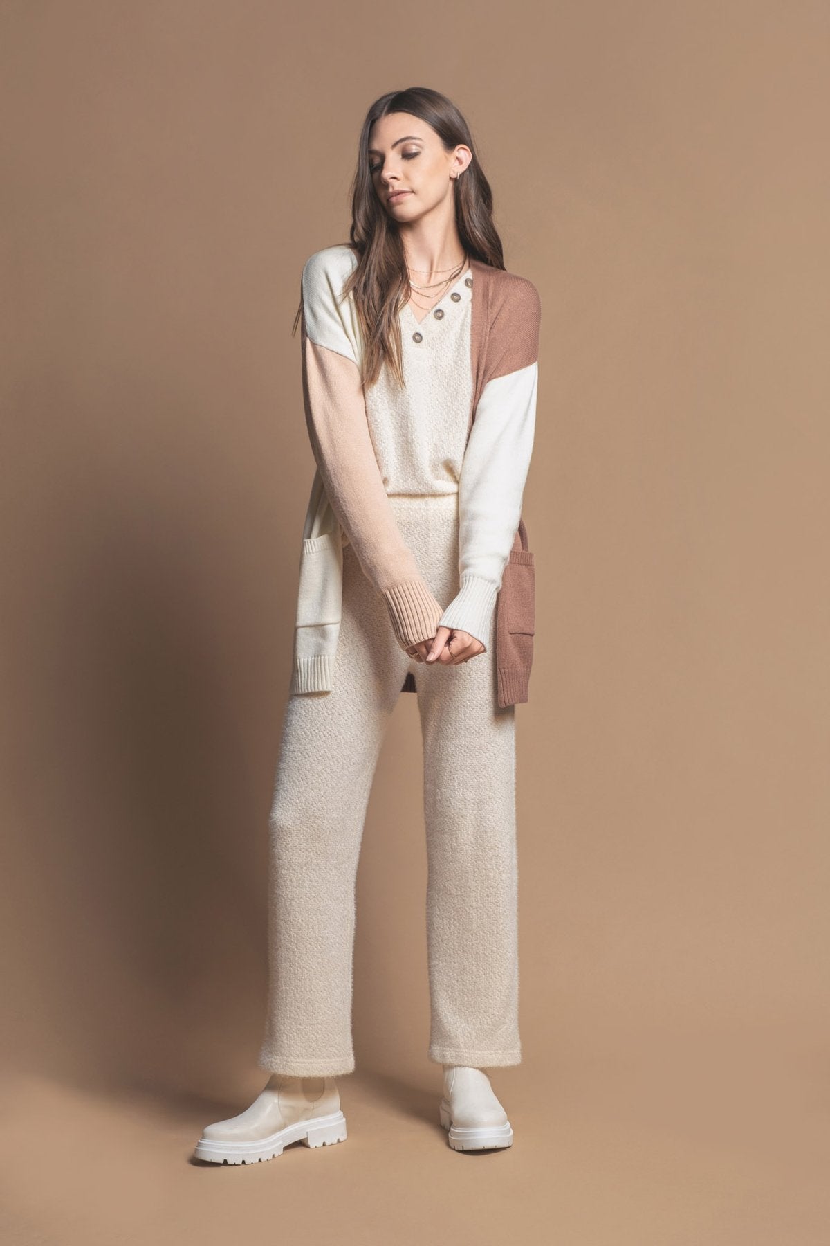 Colorblock Knit Cardigan
