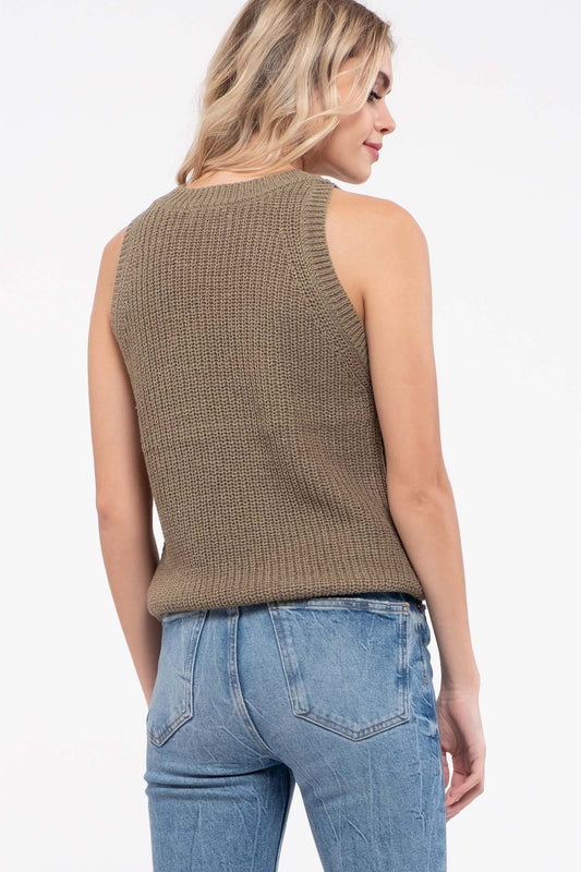 Knit Sleeveless Sweater Top