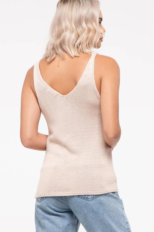 PomPom Sleeveless Sweater Top