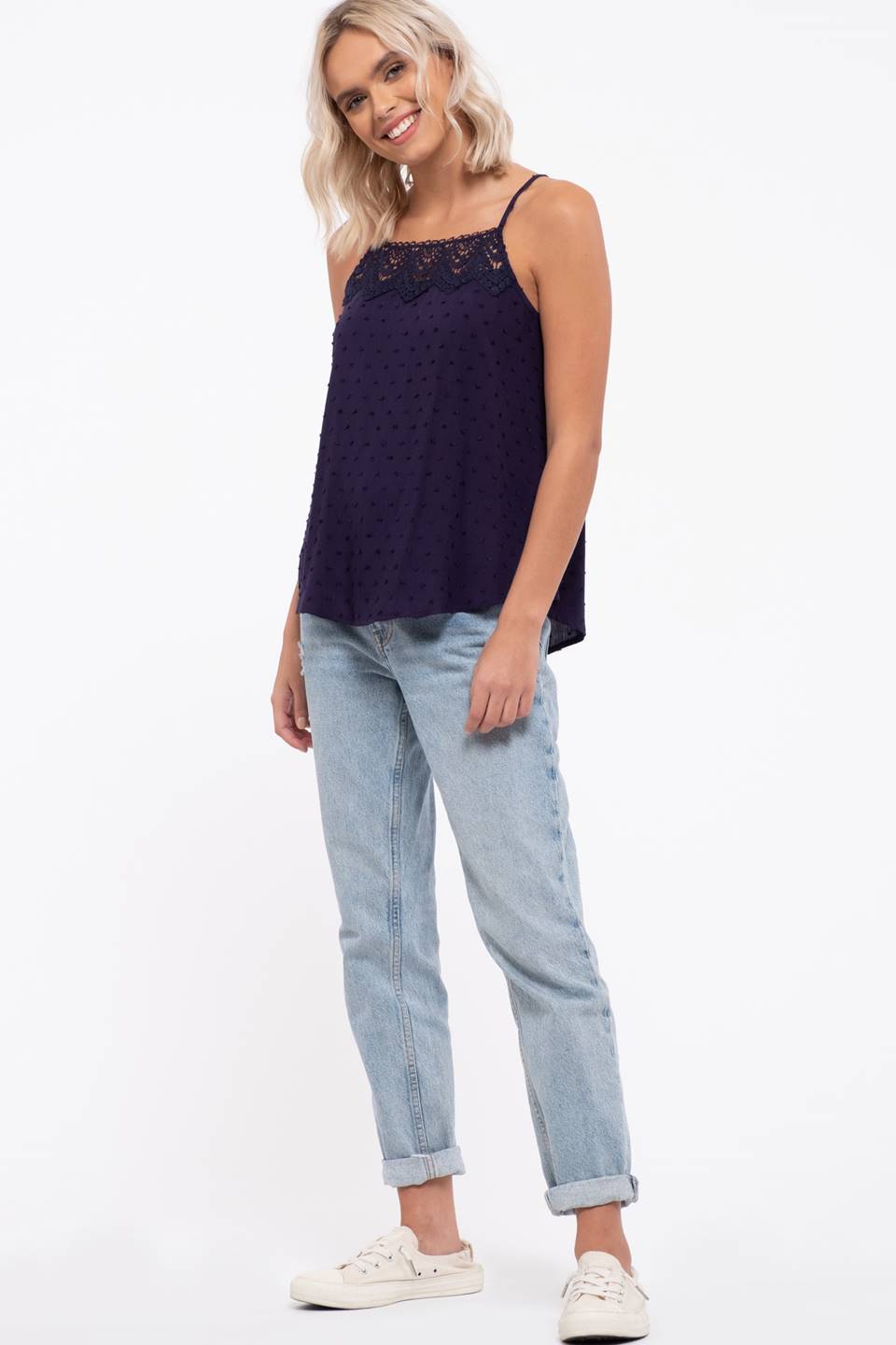 Crochet Top Swiss Dot Cami