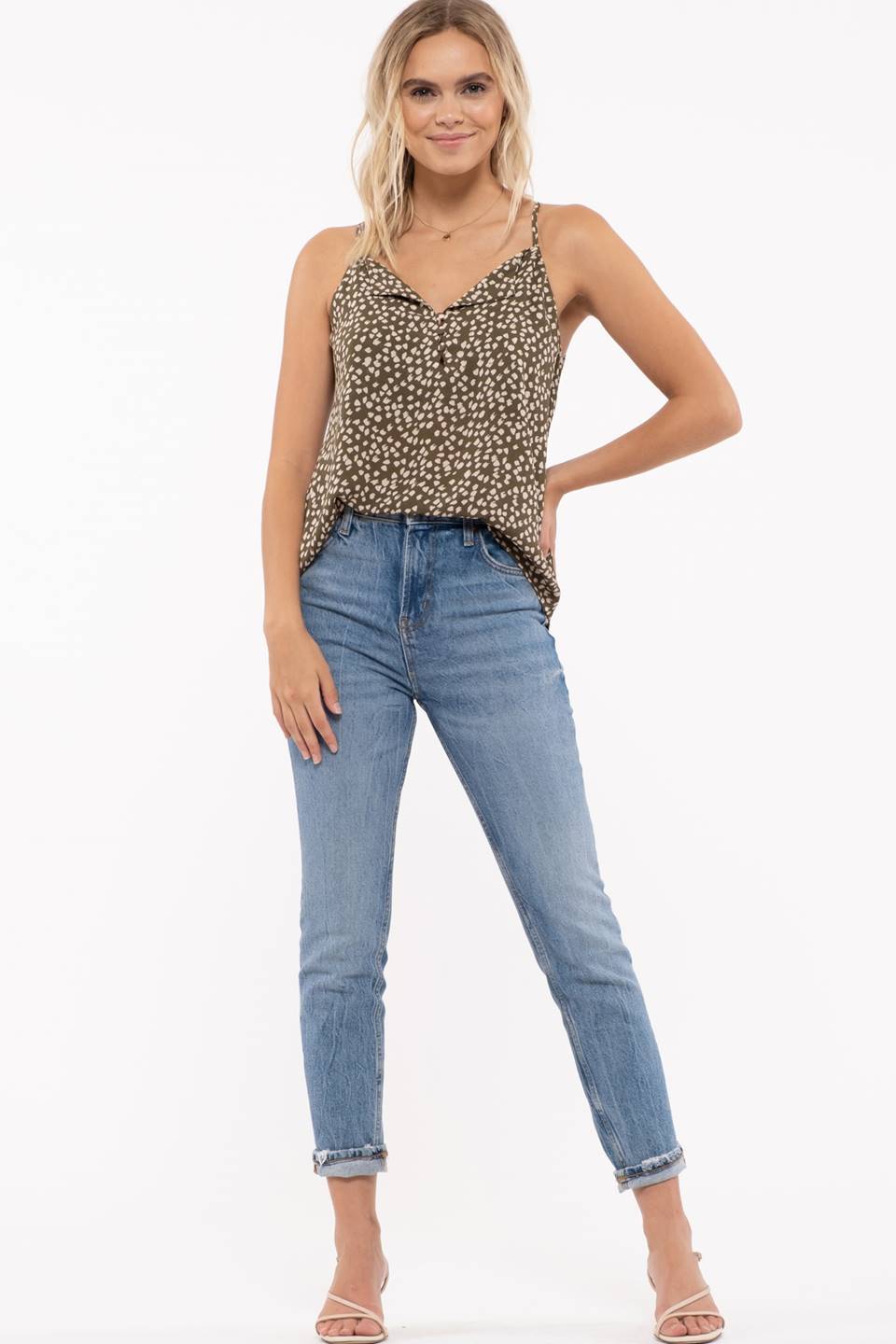 Speckled Button Front Cami