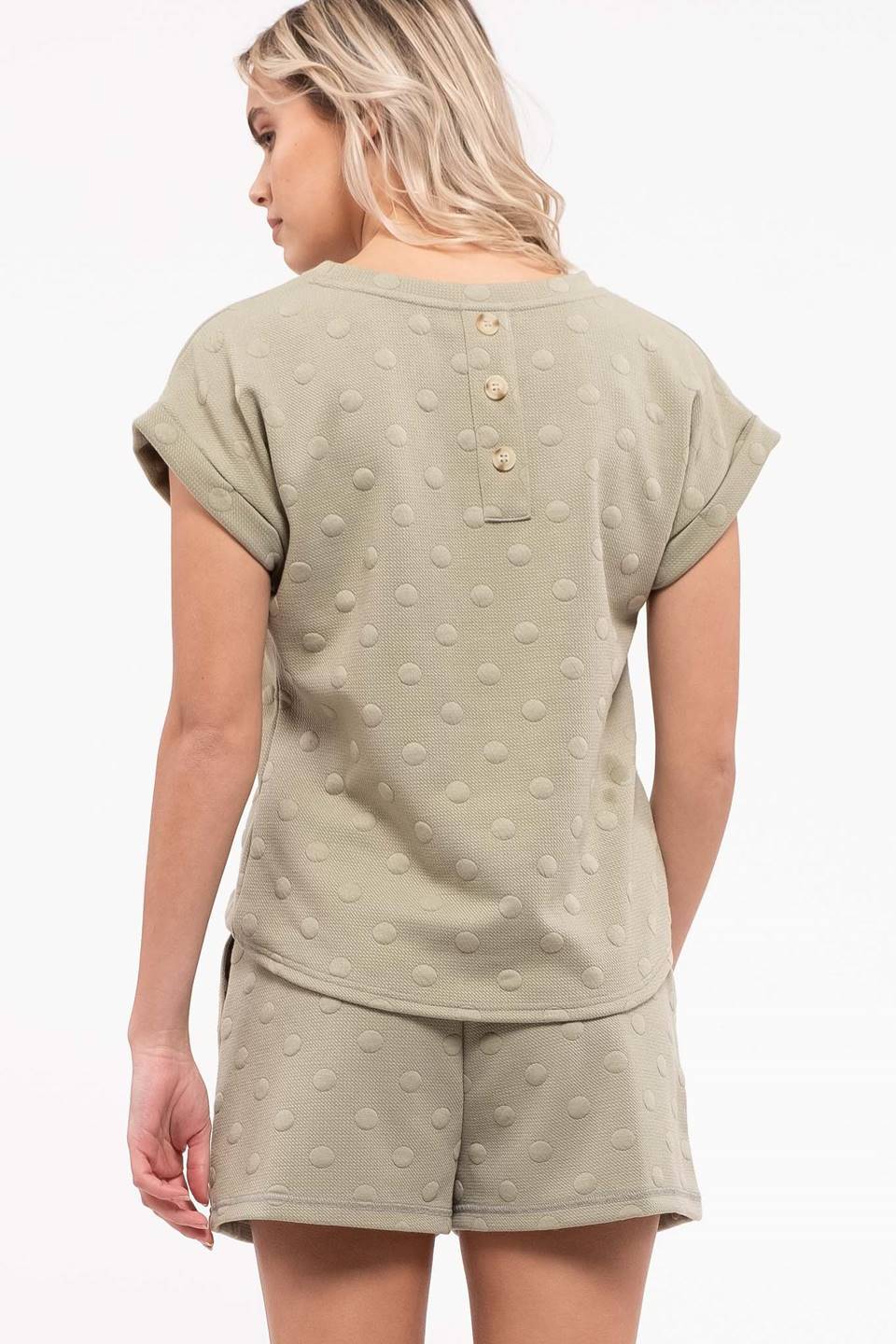 Textured Swiss Dot Cozy Shorts