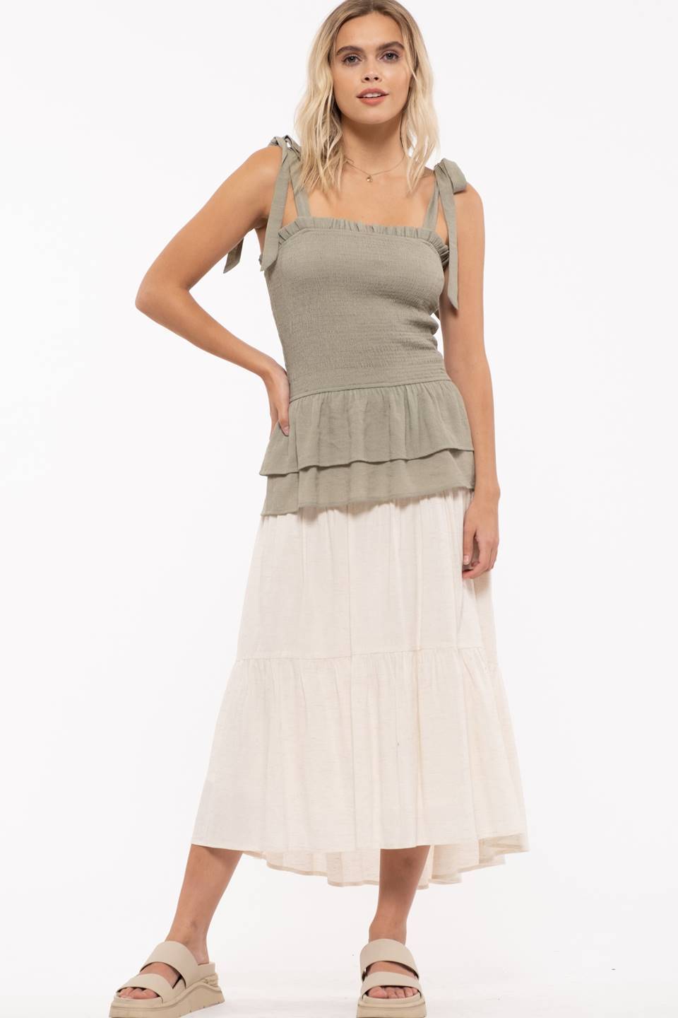 Smocked Layered Cami Top