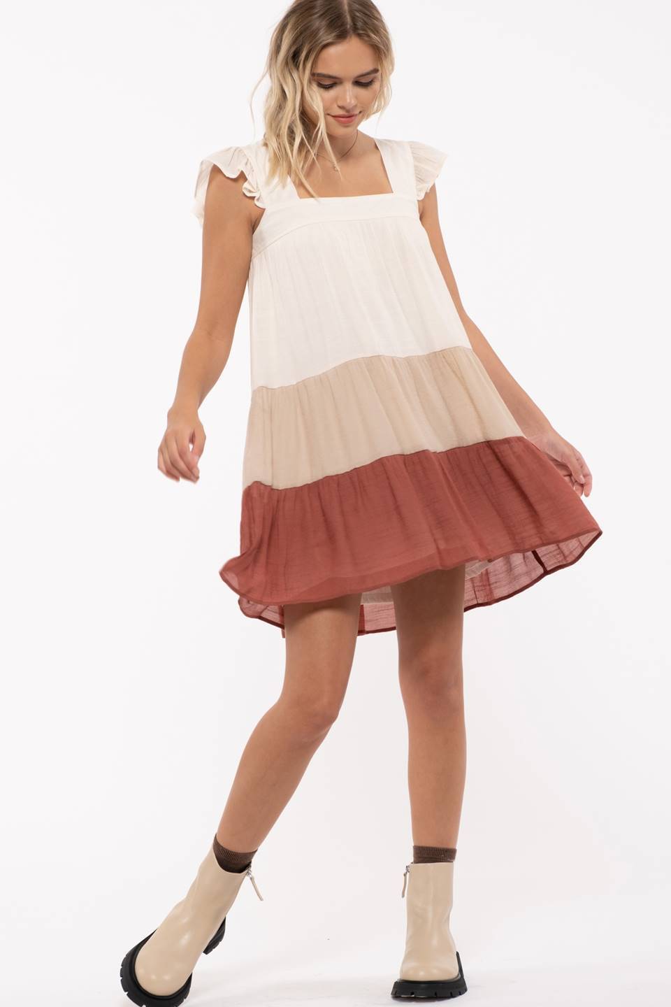 Tiered Colorblock Dress