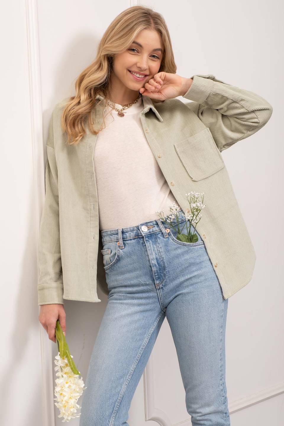Corduroy Button Up Shacket