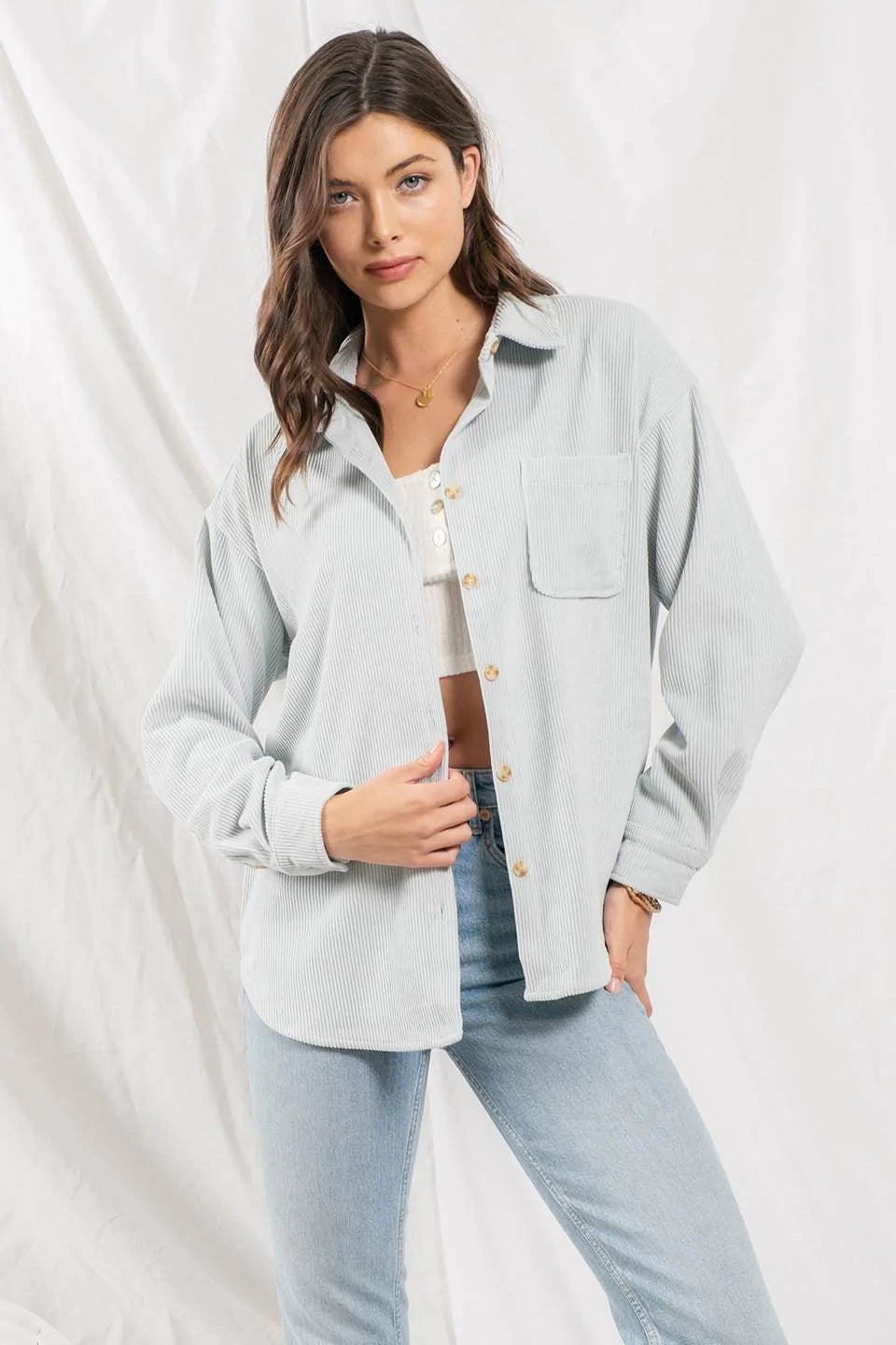 Corduroy Button Up Shacket