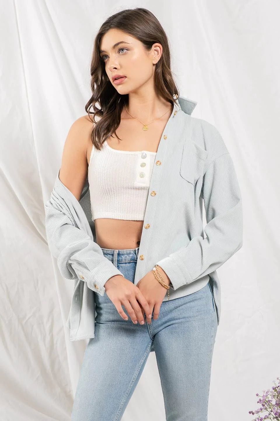 Corduroy Button Up Shacket