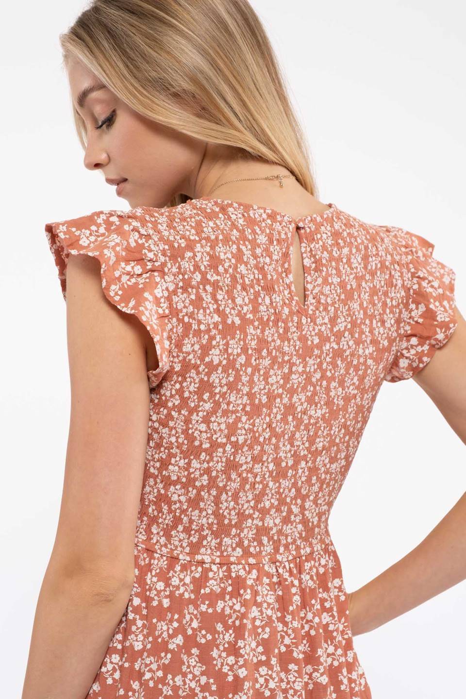 Ruched Tiered Midi Dress