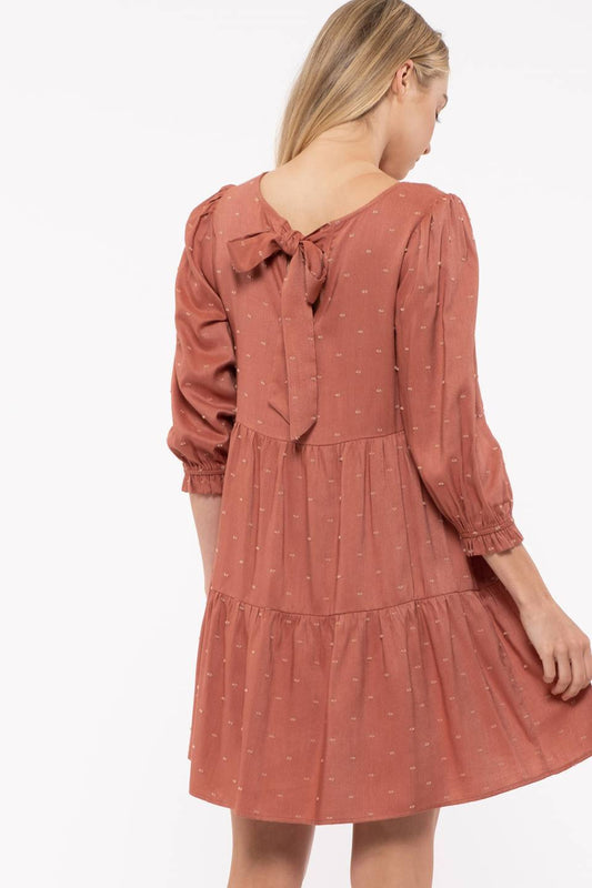 Clip Dot Tiered Mini Dress