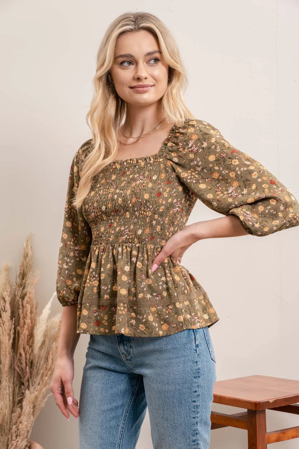 Floral Smocked Top