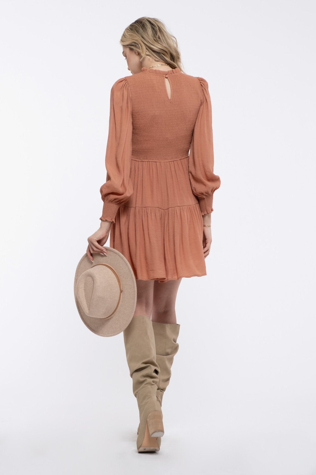 Smocked Top Tiered Mini Dress
