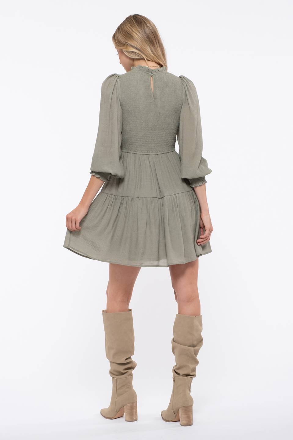 Smocked Top Tiered Mini Dress