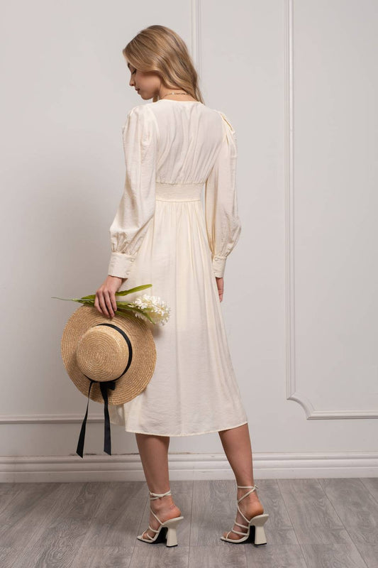 Button Front Midi Dress