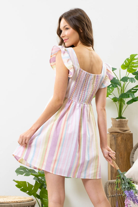 Rainbow Striped Dress