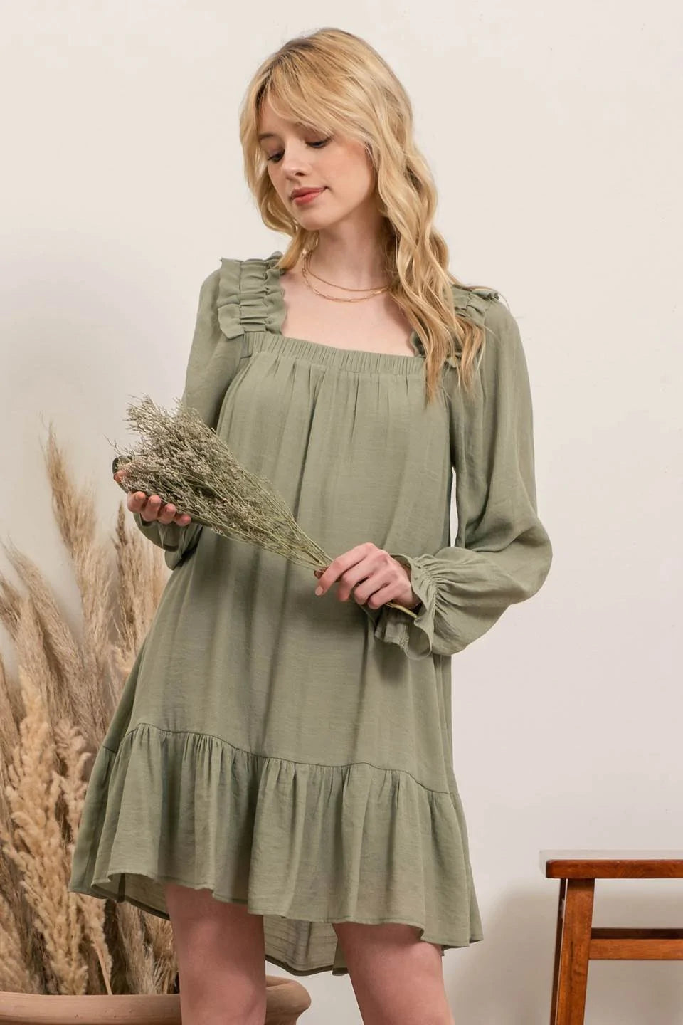 Tiered Hem Mini Dress