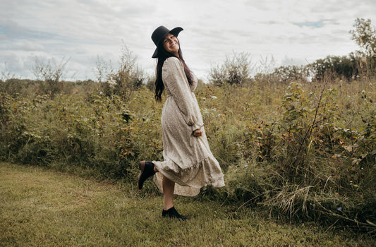 Smock Floral Midi Dress