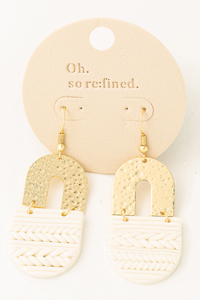 Arch Shape Clay Drop Earrings