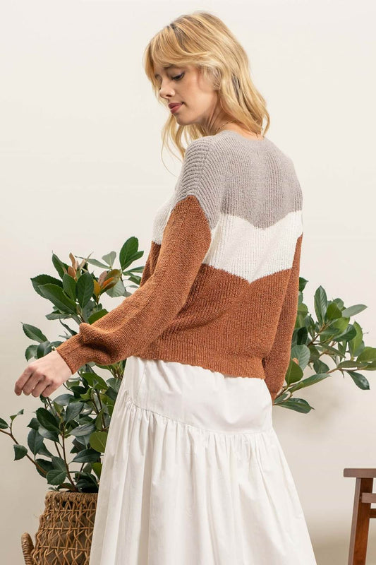 Chevron Colorblock Pullover