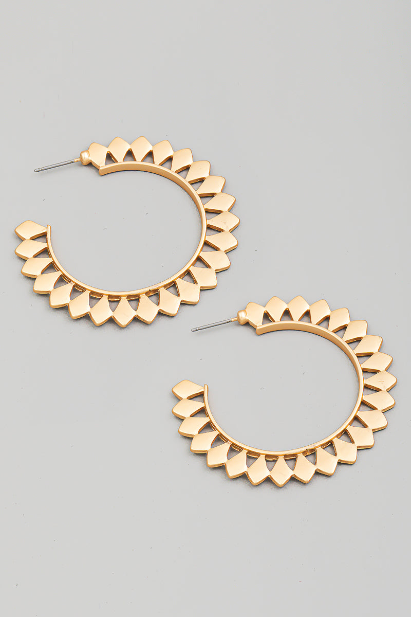 Round Metallic Hoop Earrings