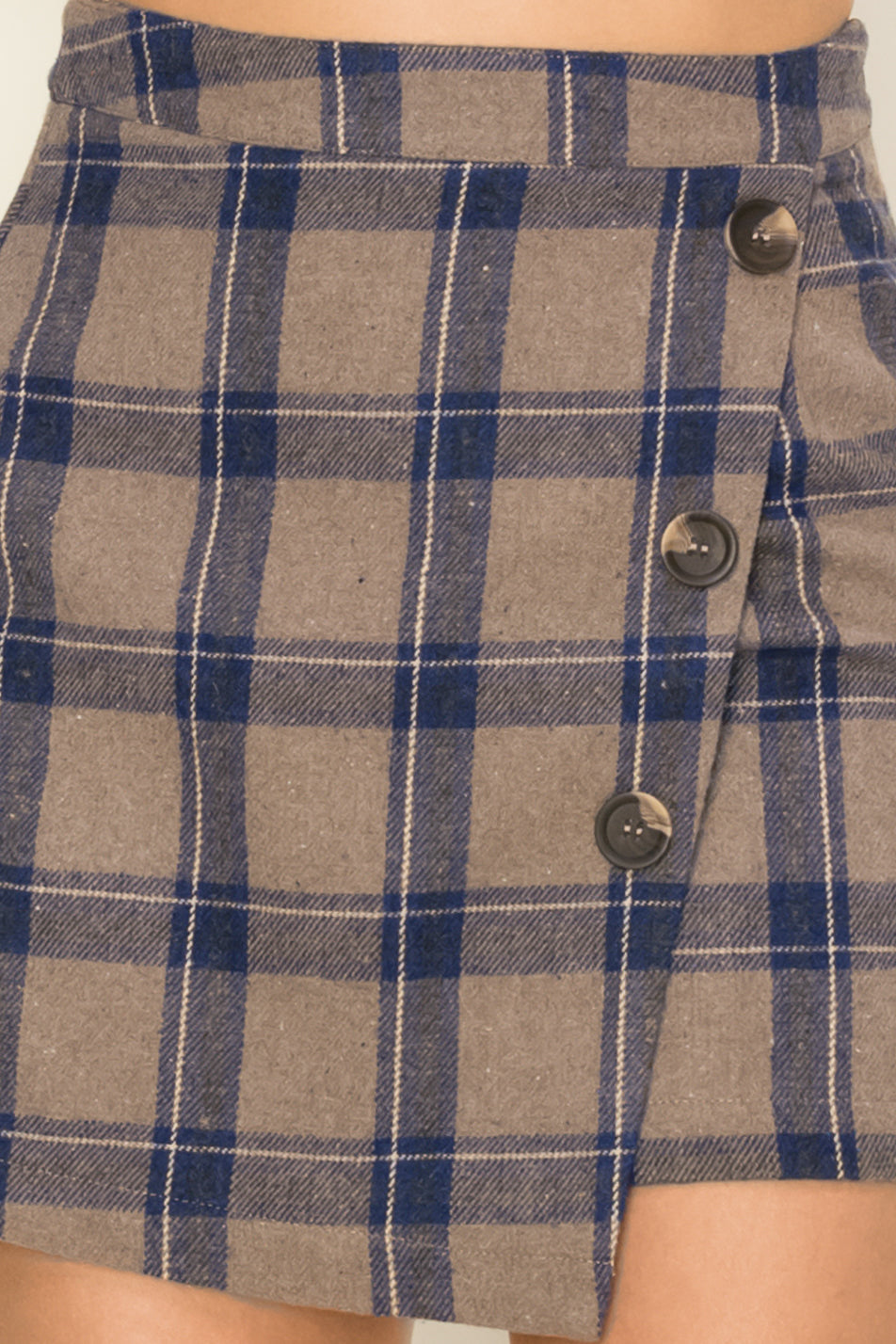 Button Front Mini Skirt