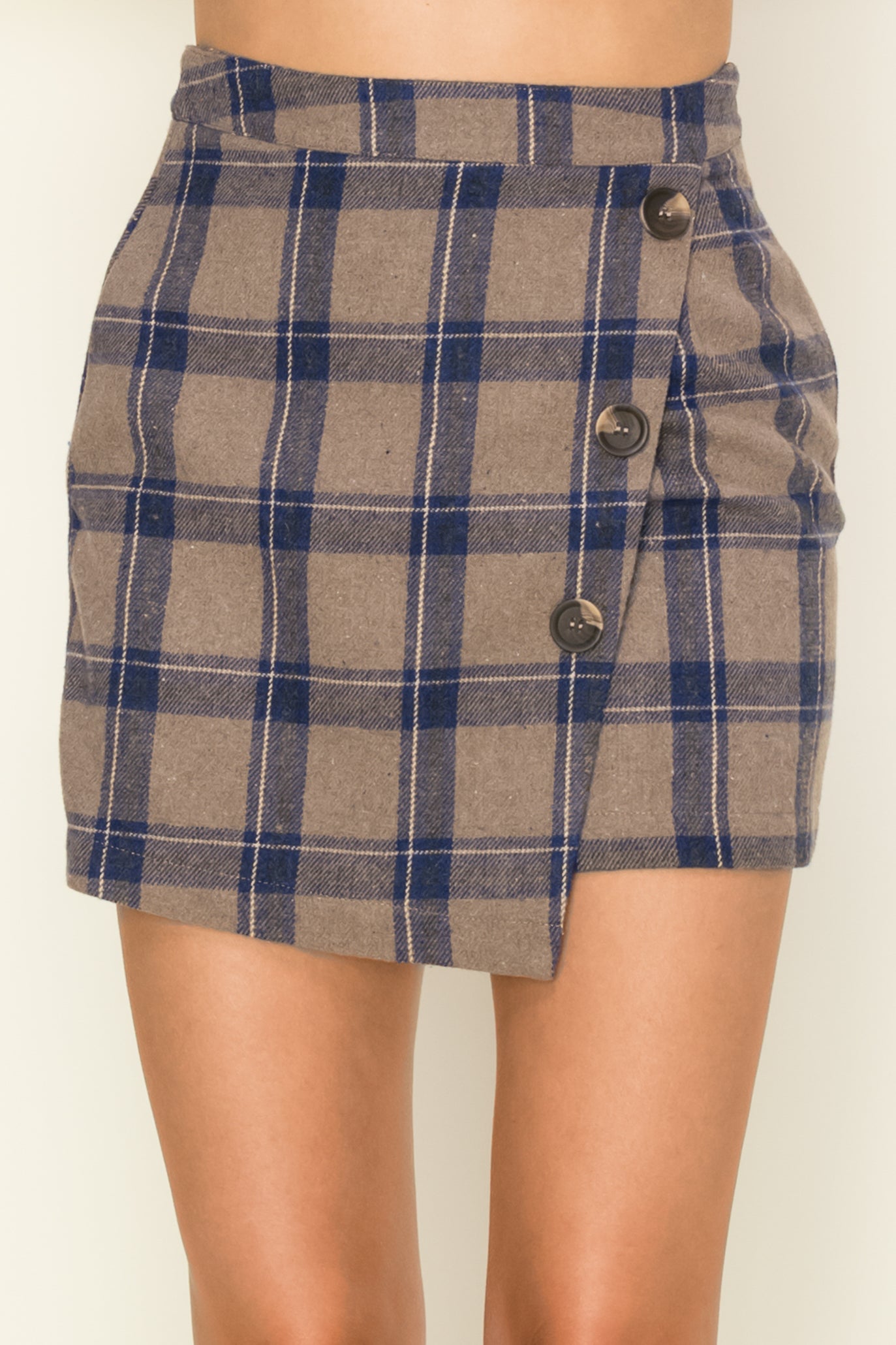 Button Front Mini Skirt