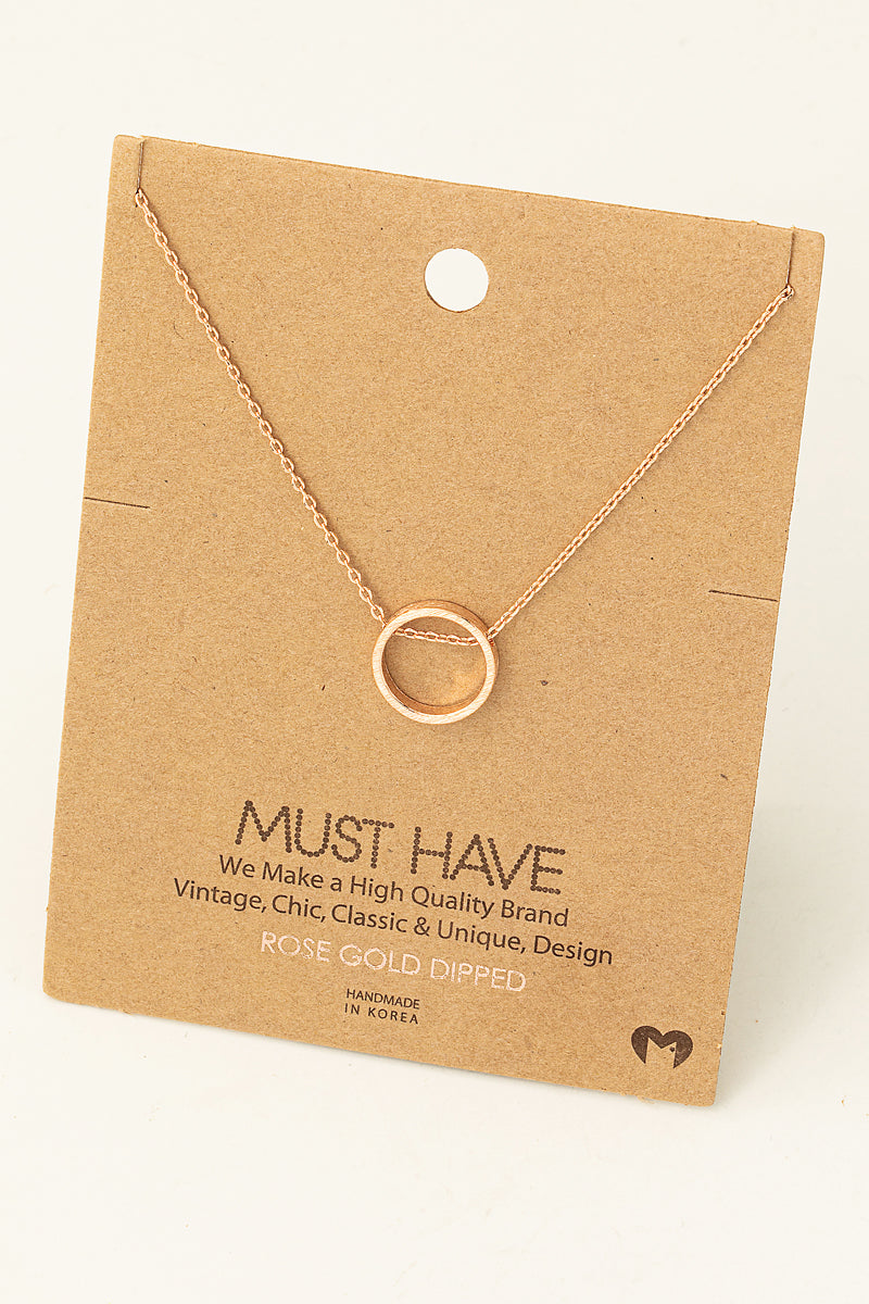 Circular Cut-Out Pendant Necklace