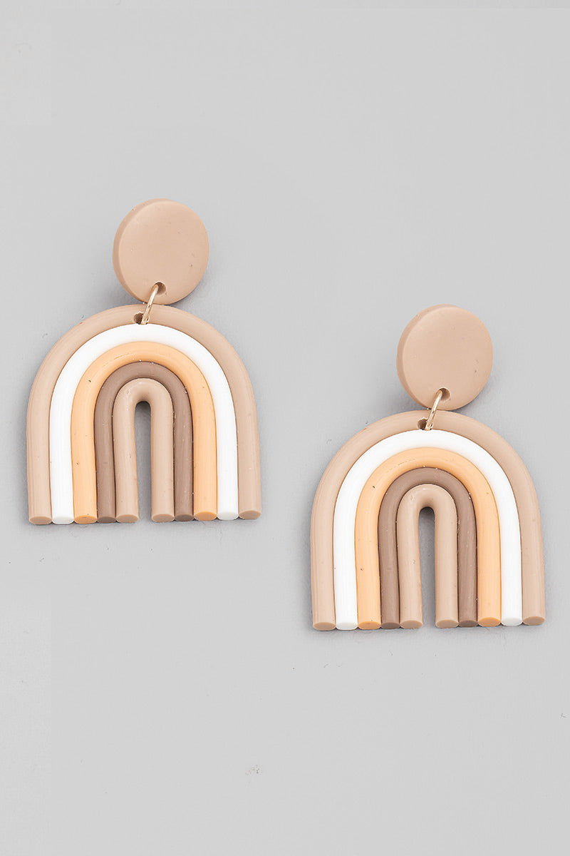 Rainbow Clay Drop Earrings
