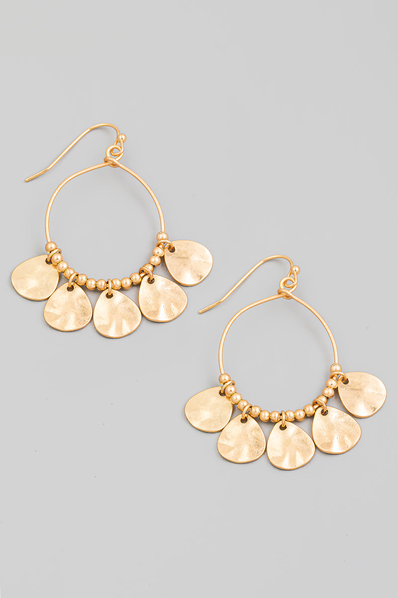 Teardrop Charms Circle Drop Earrings