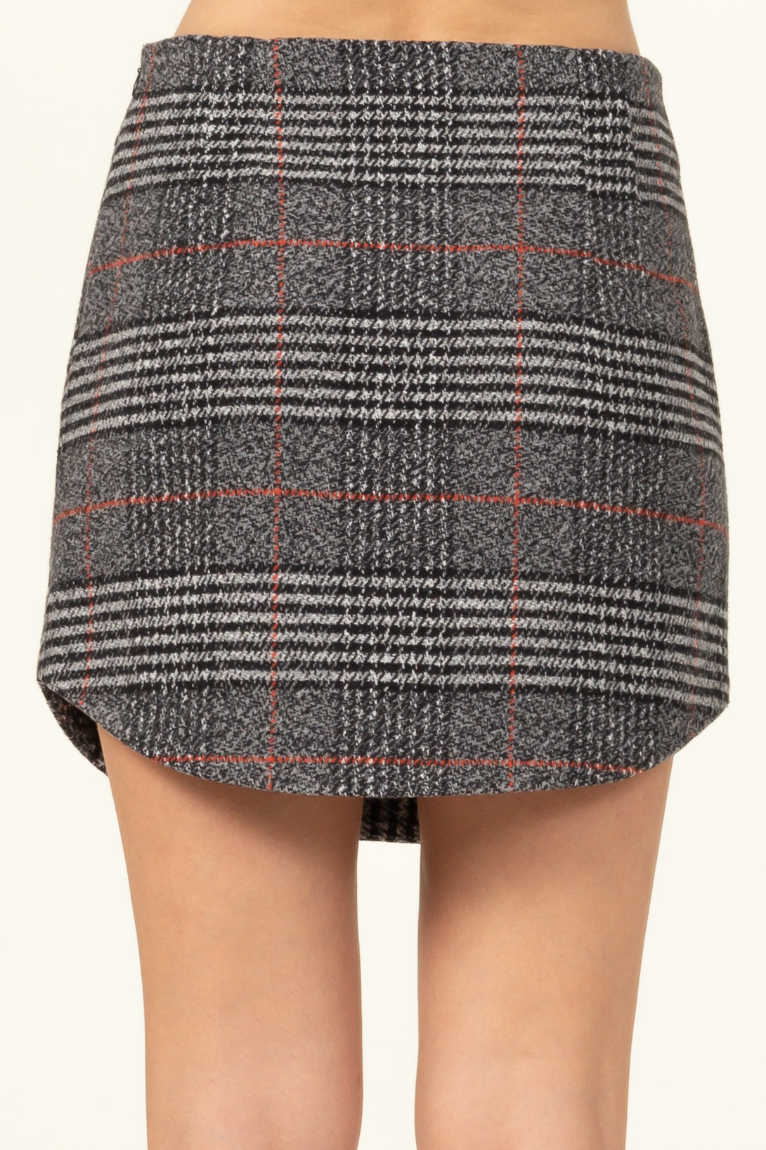 Black and Red Plaid Mini Skirt
