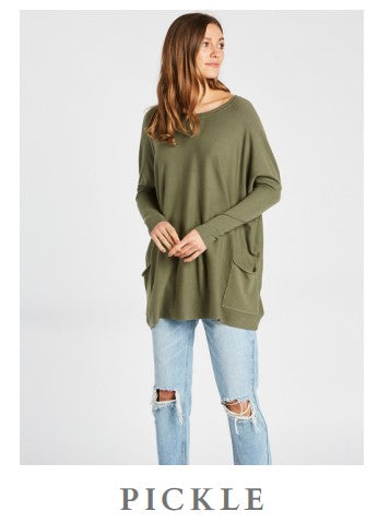 Oversized Pocket Sweater Top
