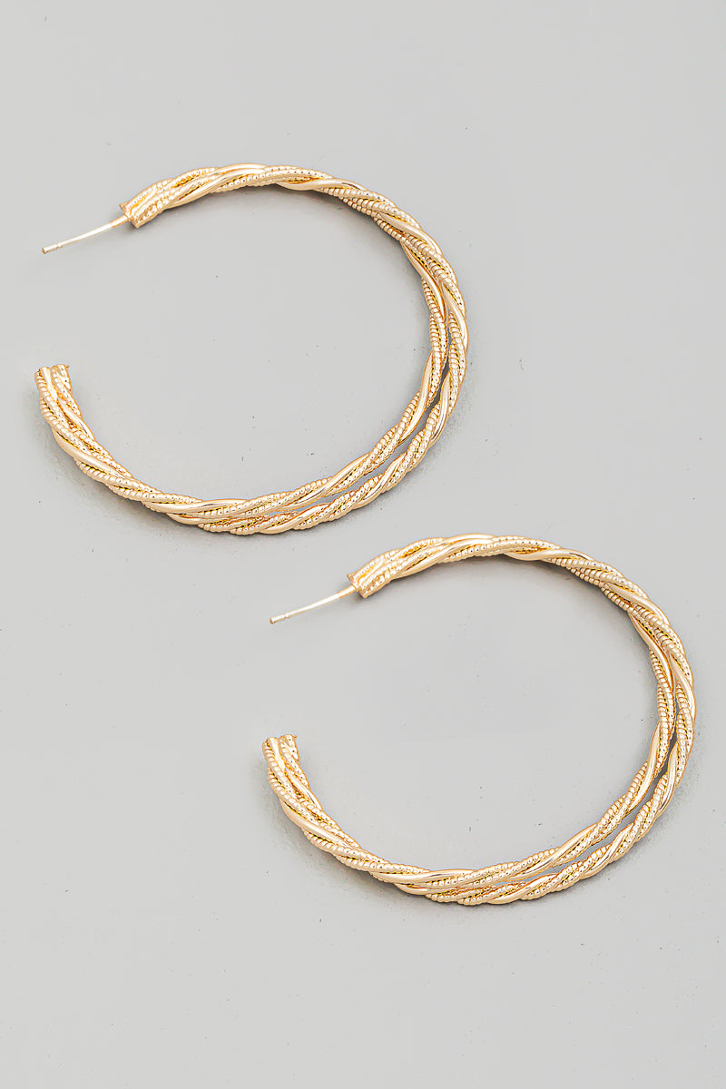 Layered Twist Hoop Earrings