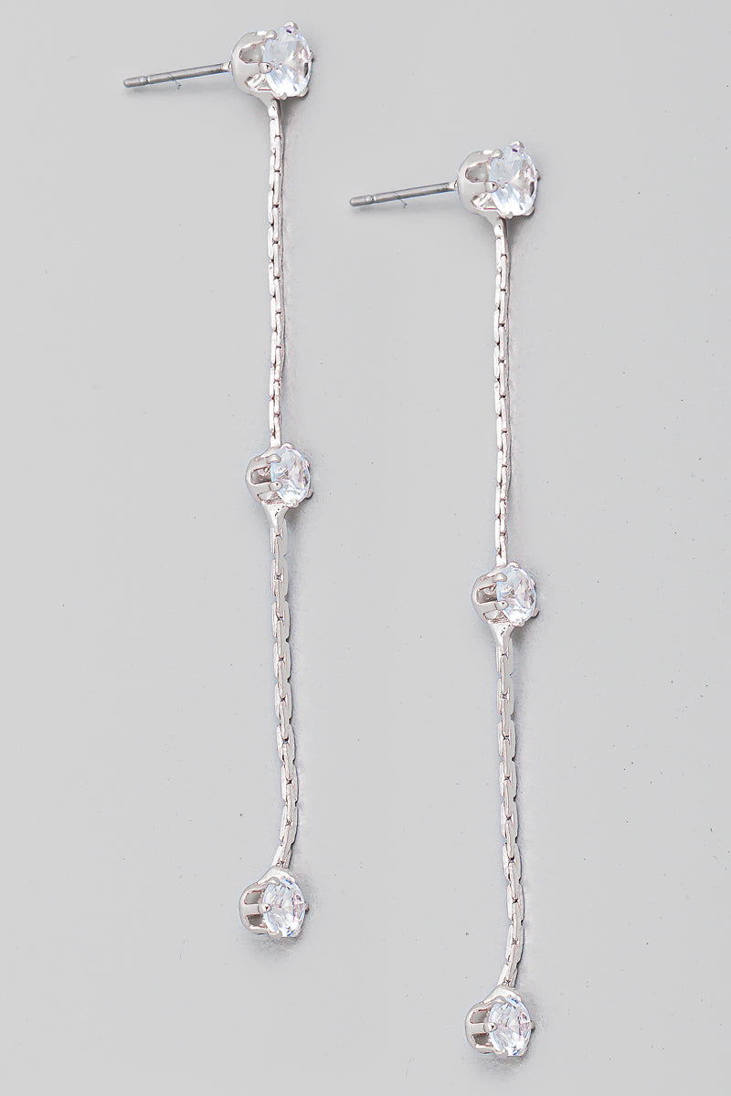 Dainty Rhinestone Dangle Drop Earrings