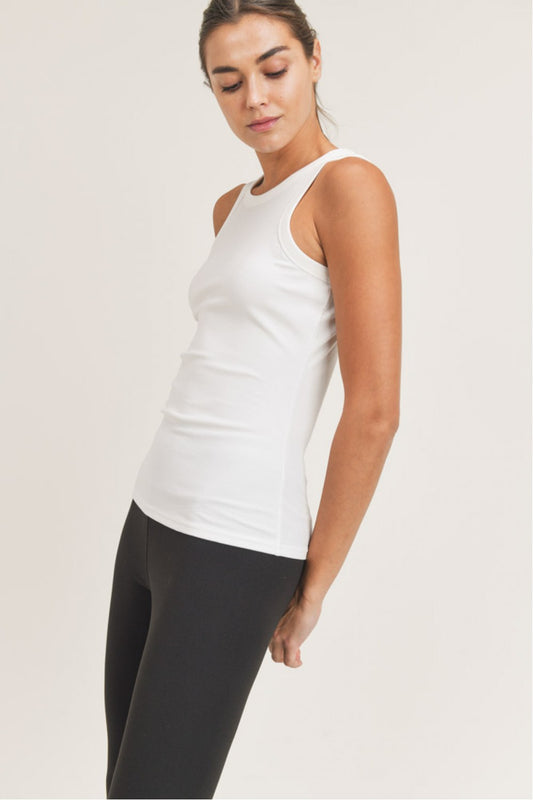 Micro-Ribbed Athleisure Tank Top