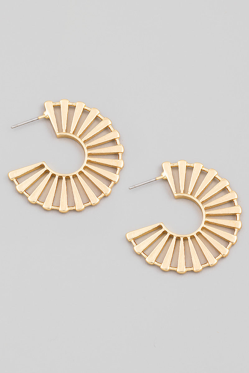 Metallic Wire Frame Hoop Earrings