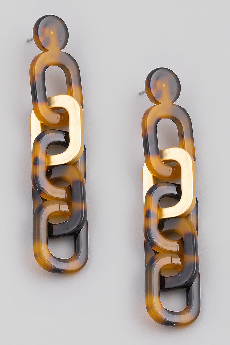 Acetate Chain Link Dangle Earrings