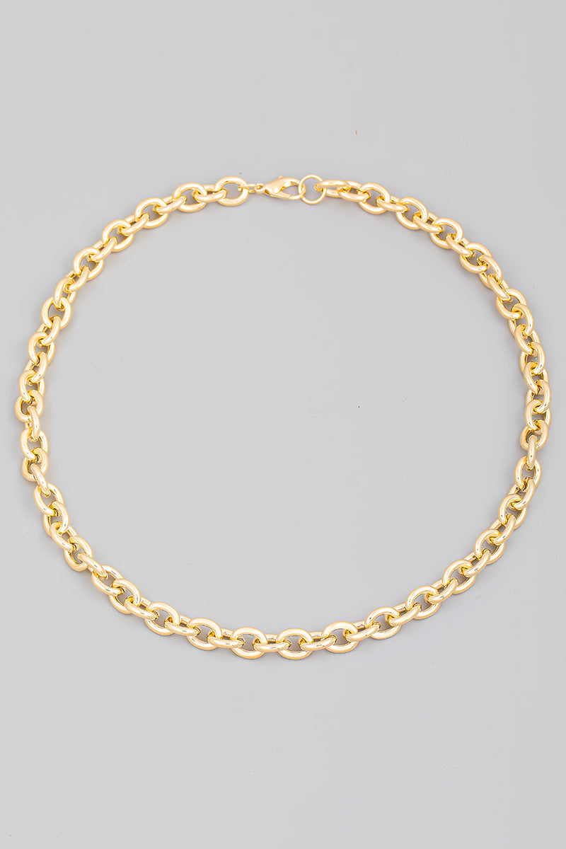 Rolo Chain Link Lobster Clasp Necklace