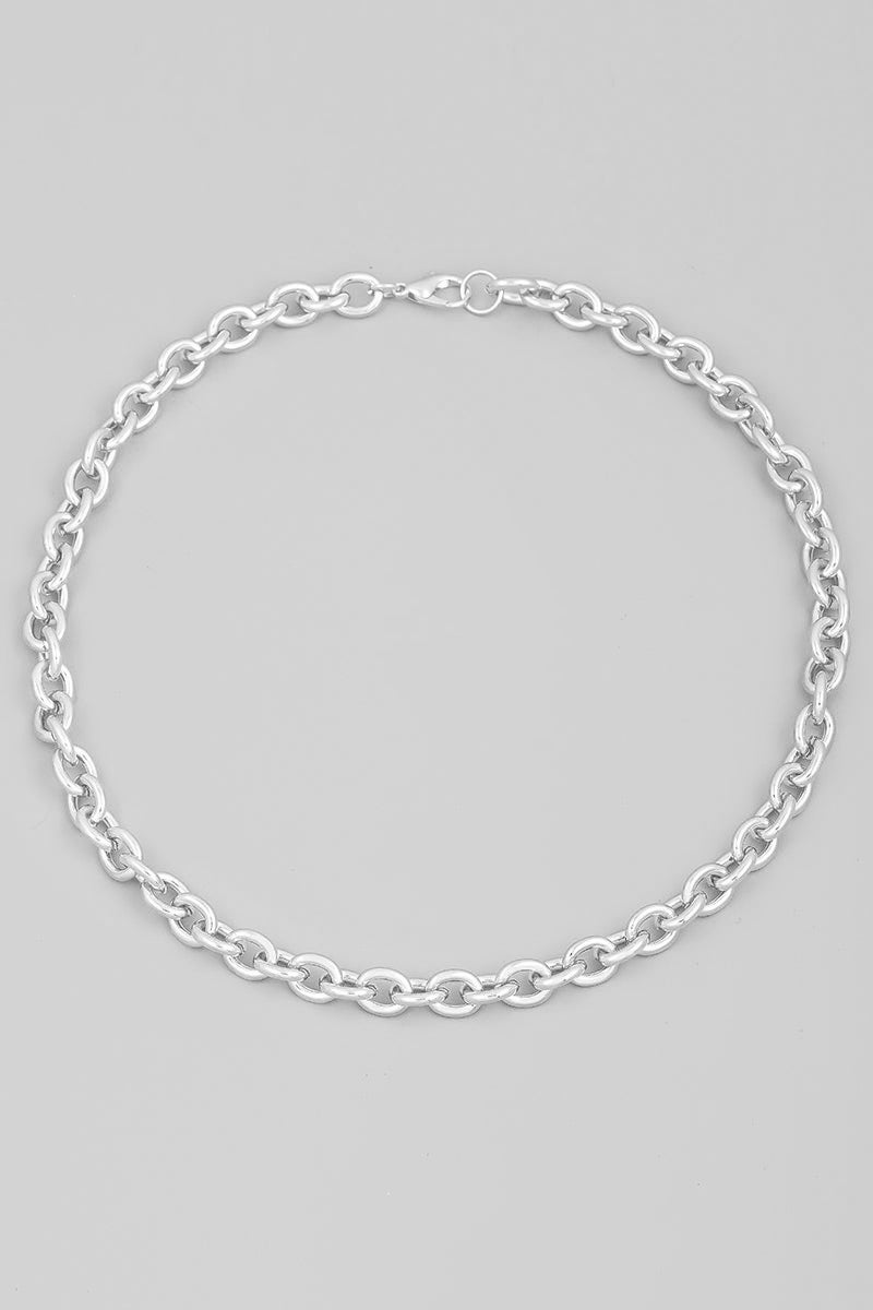 Rolo Chain Link Lobster Clasp Necklace