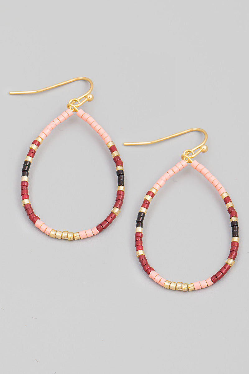 Dainty Beaded Teardrop Earrings