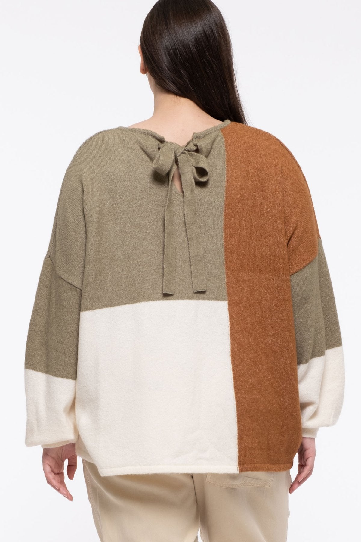 Curvy Knit Colorblock Sweater