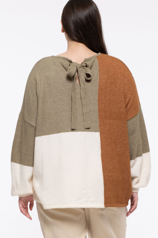 Curvy Knit Colorblock Sweater