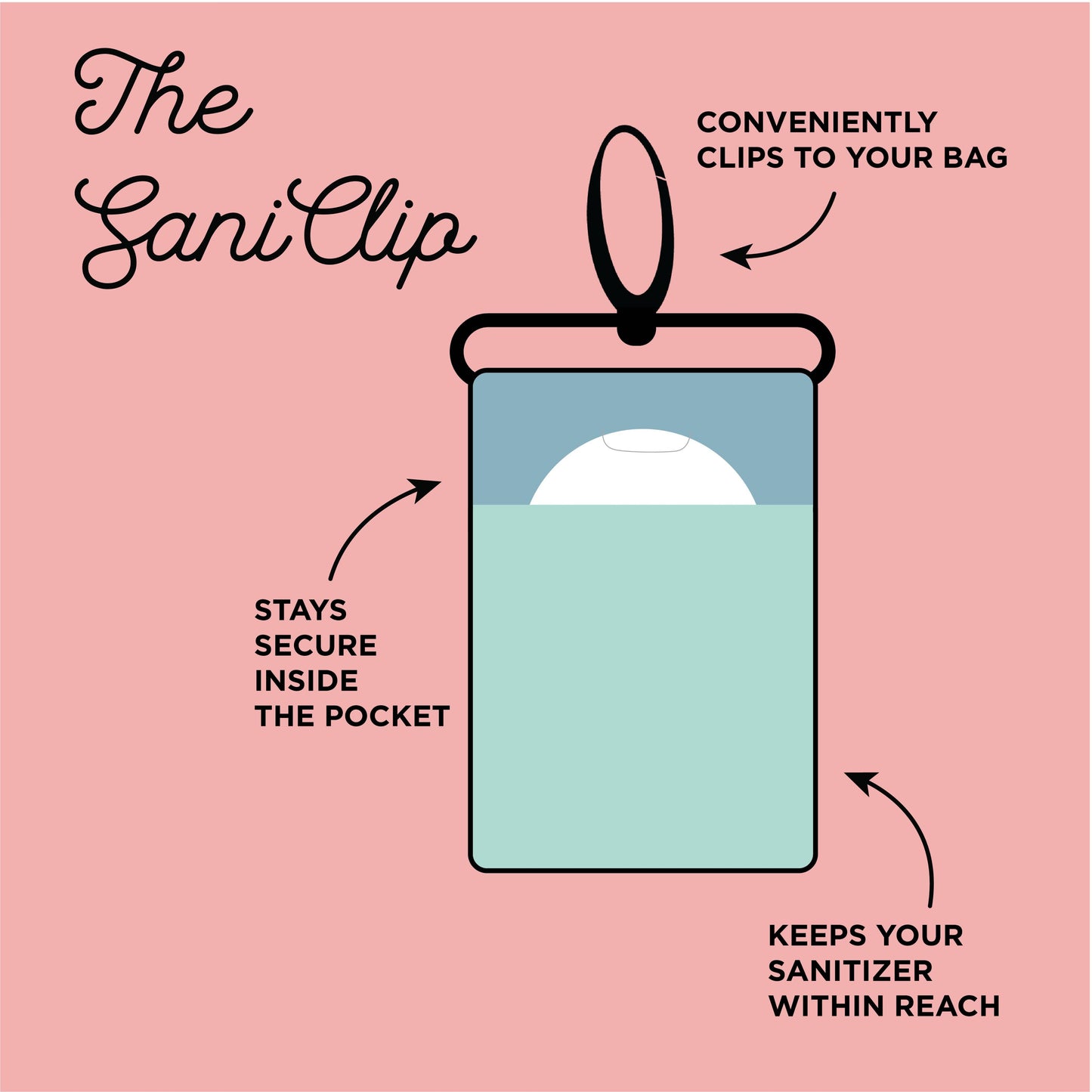 Mini Sanitizer Holder- "SaniClip"