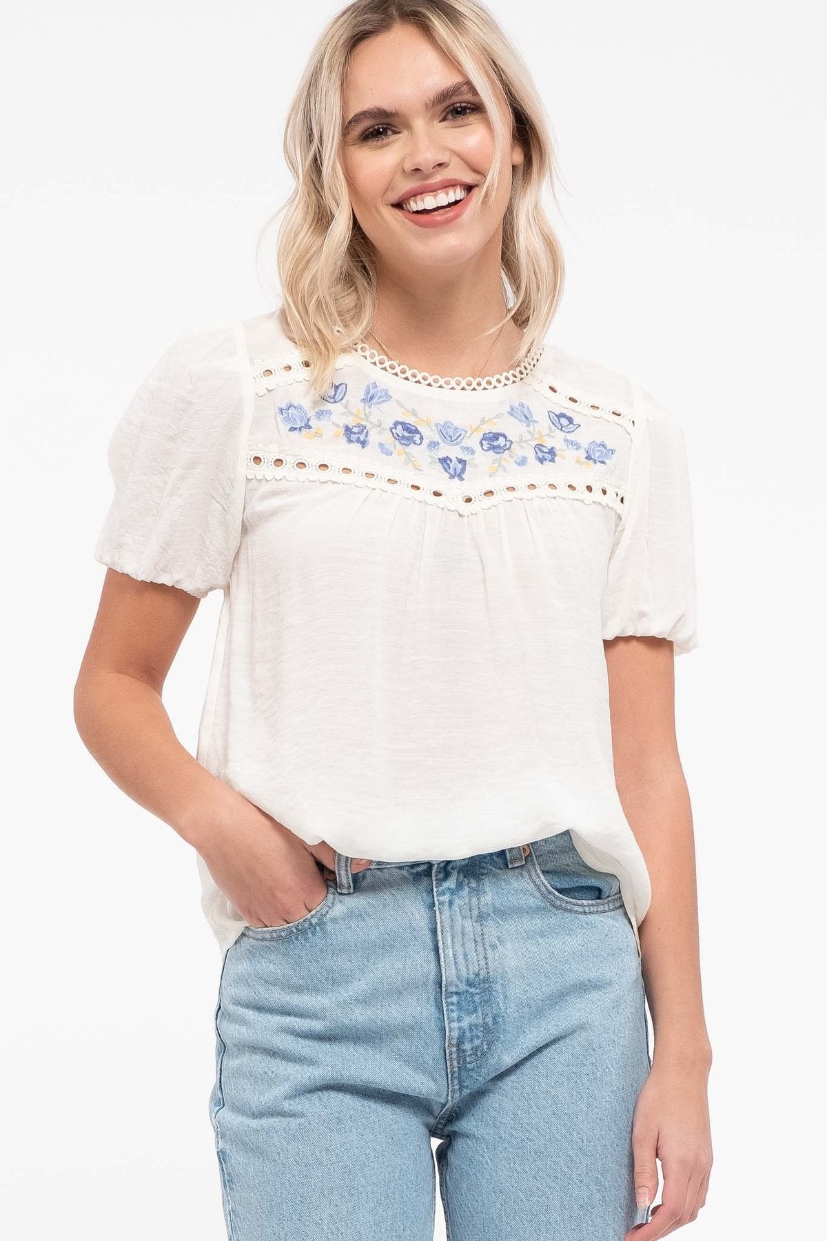 Floral Embroidery Top