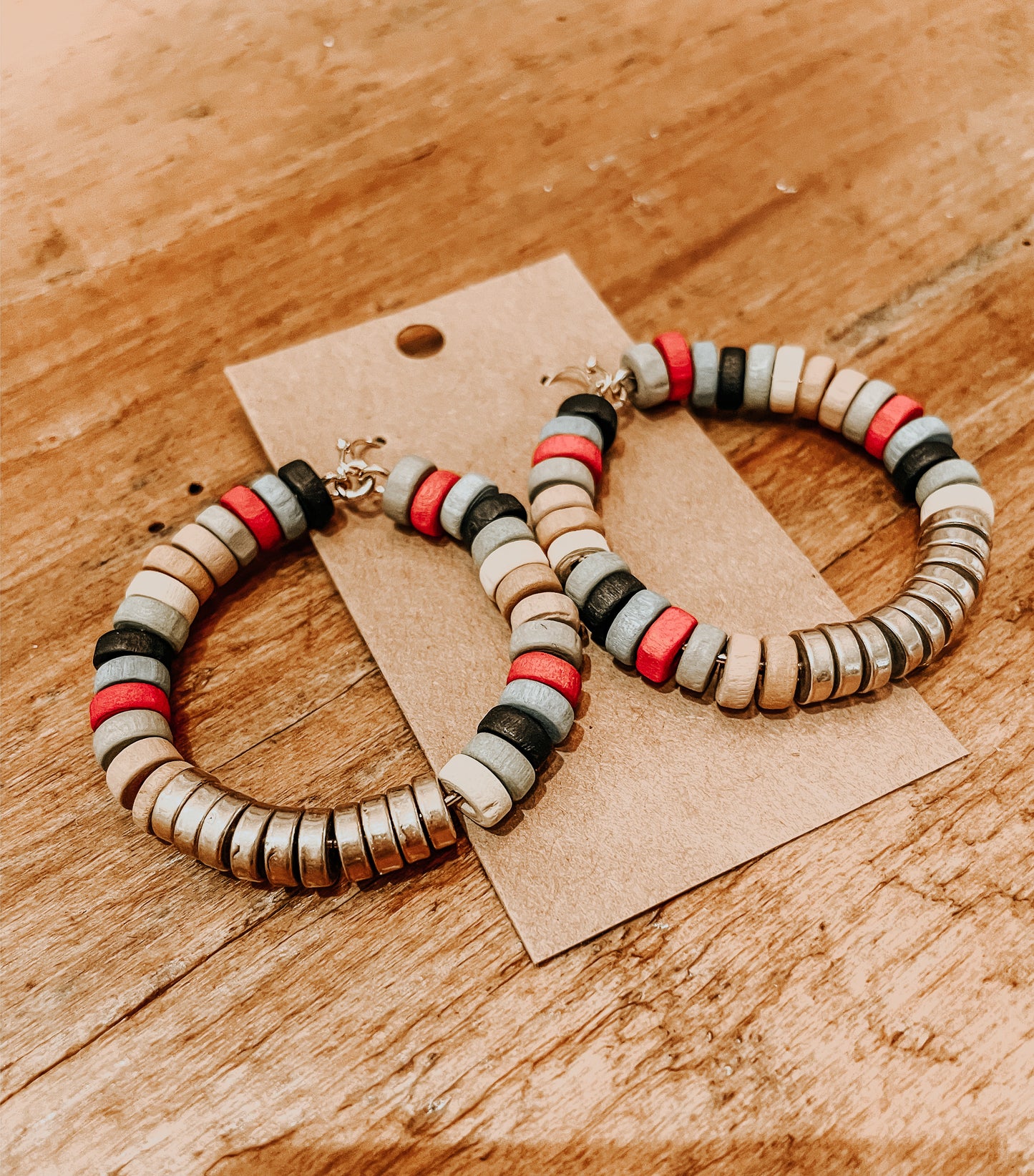 Beaded Circle Earrings