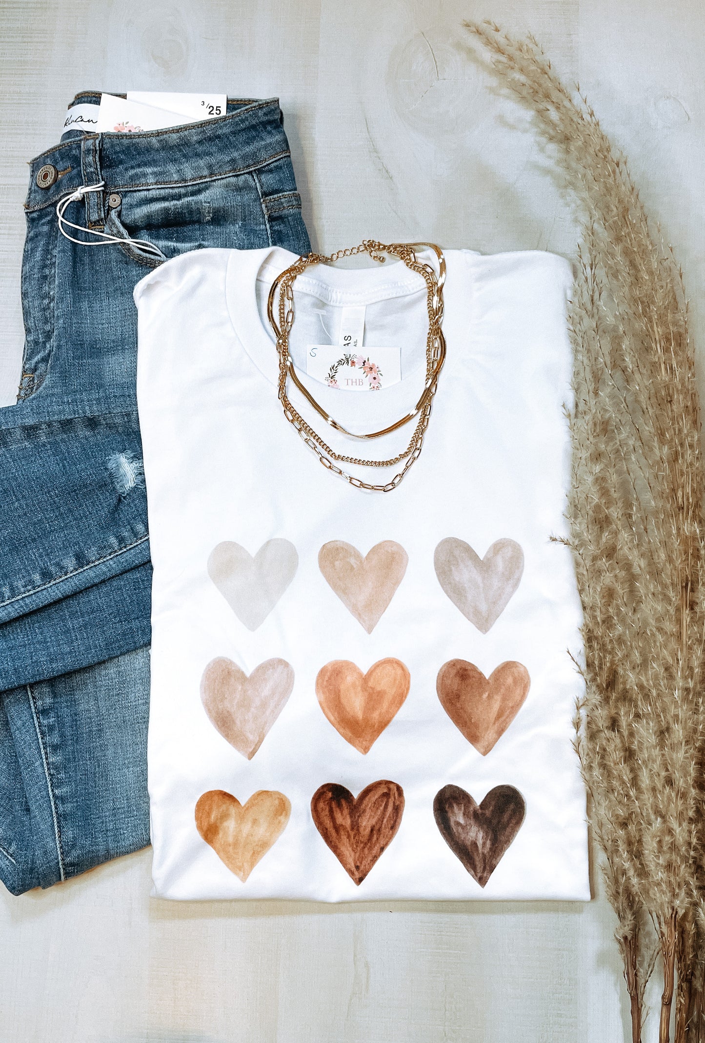 Watercolor Hearts Graphic Tee