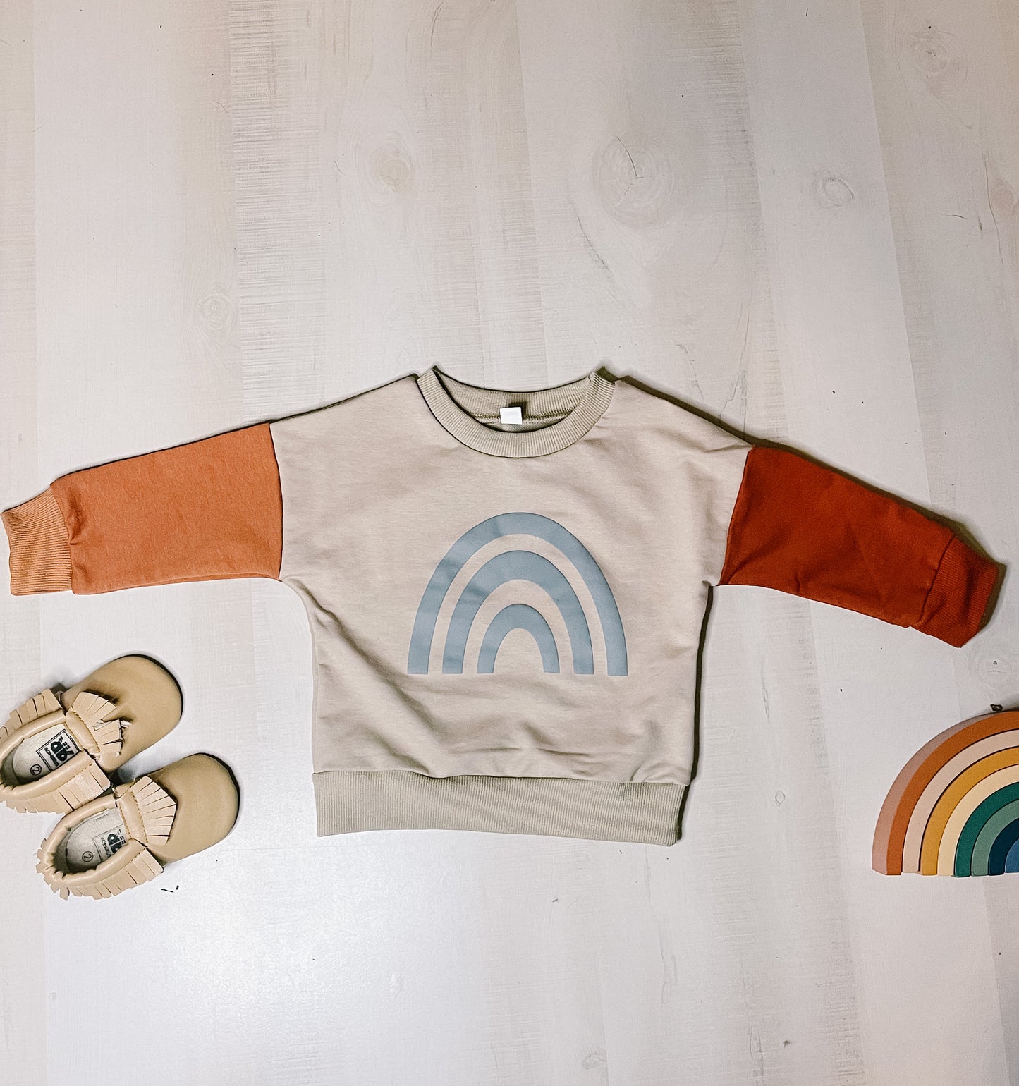 Kids Rainbow Colorblock Sweatshirt