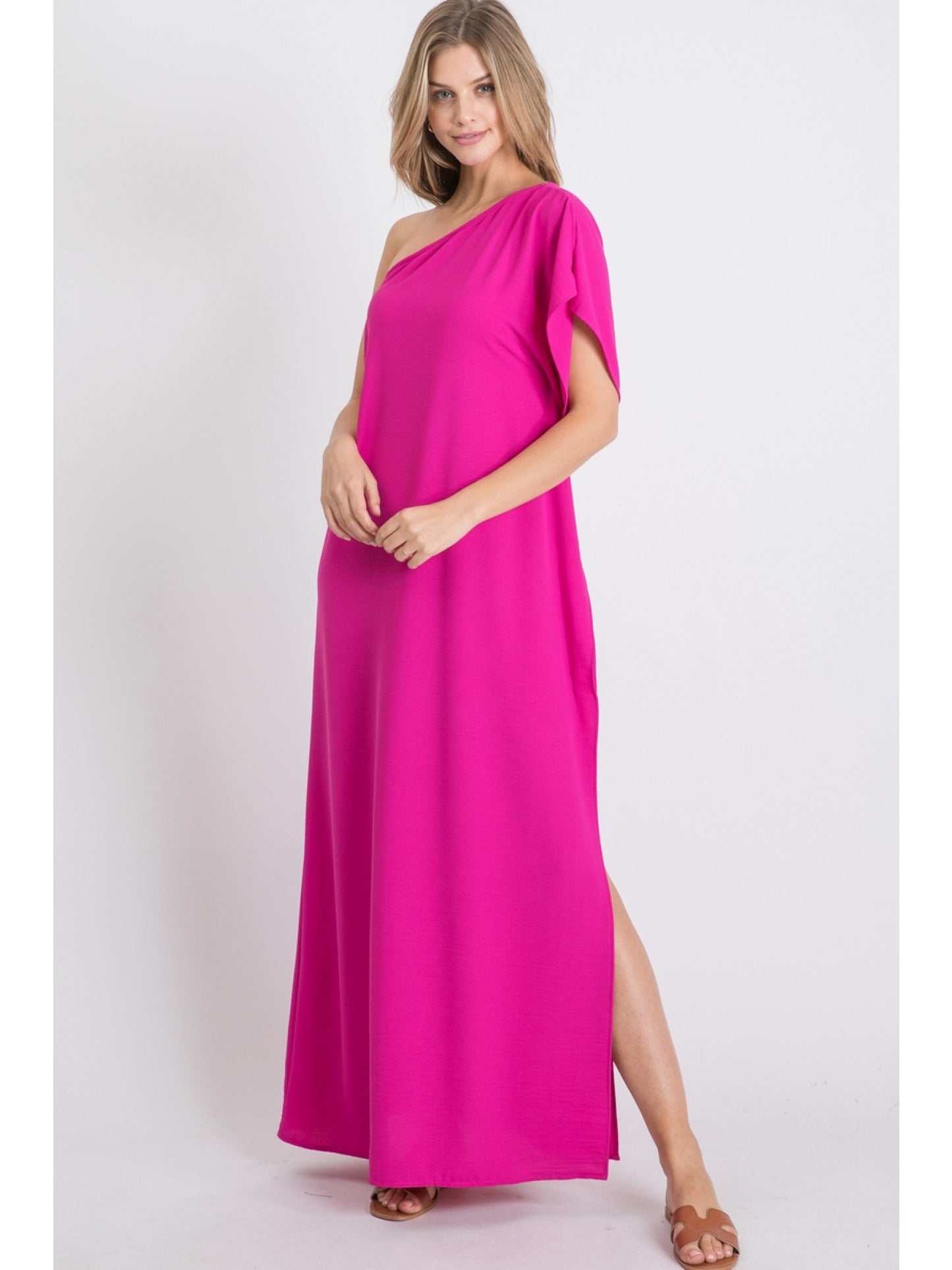 One Shoulder Maxi Dress