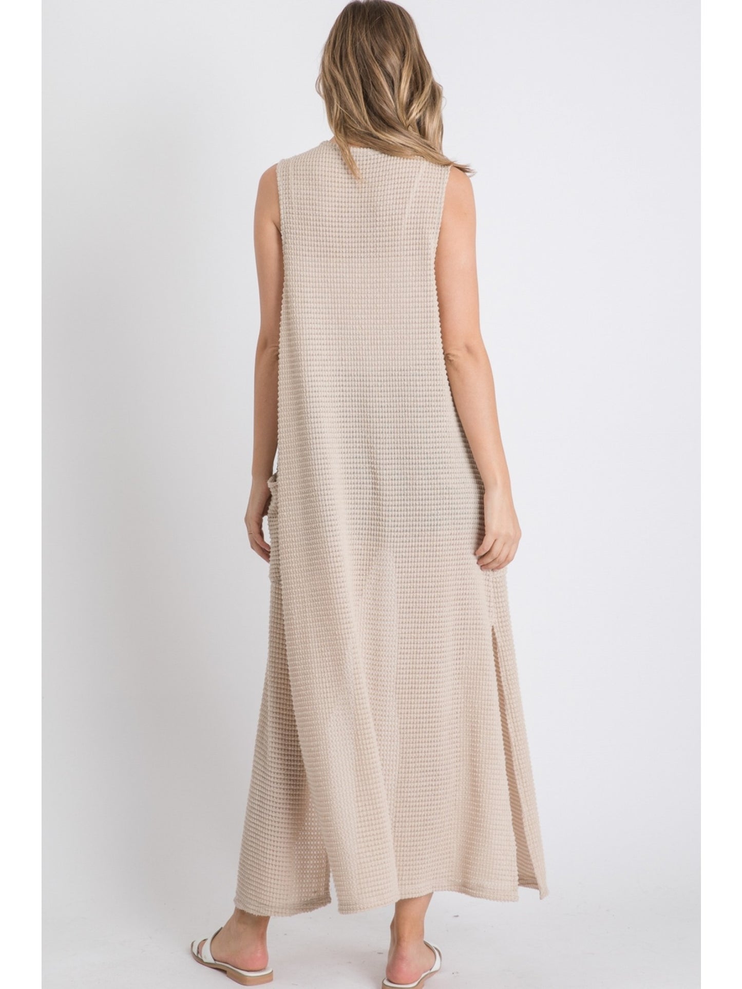 Waffle Knit Maxi Vest