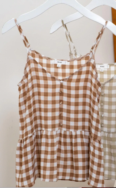 Sleeveless Gingham Top