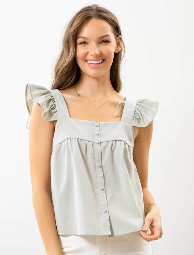 Solid Square Neck Top