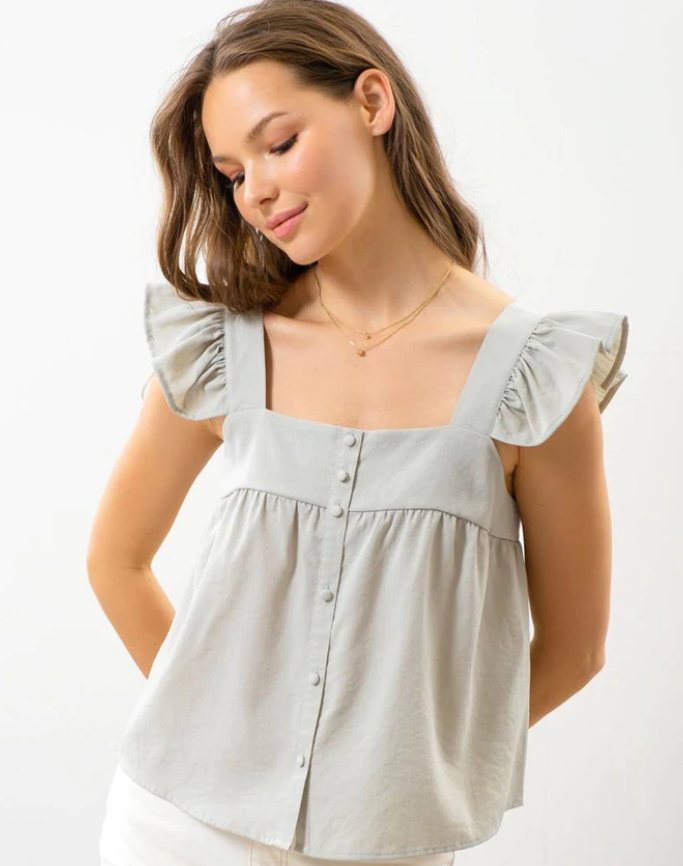 Solid Square Neck Top